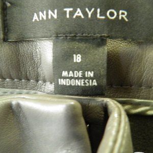 Ann Taylor Charcoal Faux Leather Dress Culottes, Size 18